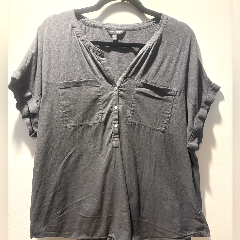Lucky Brand Charcoal Button Down Shirt